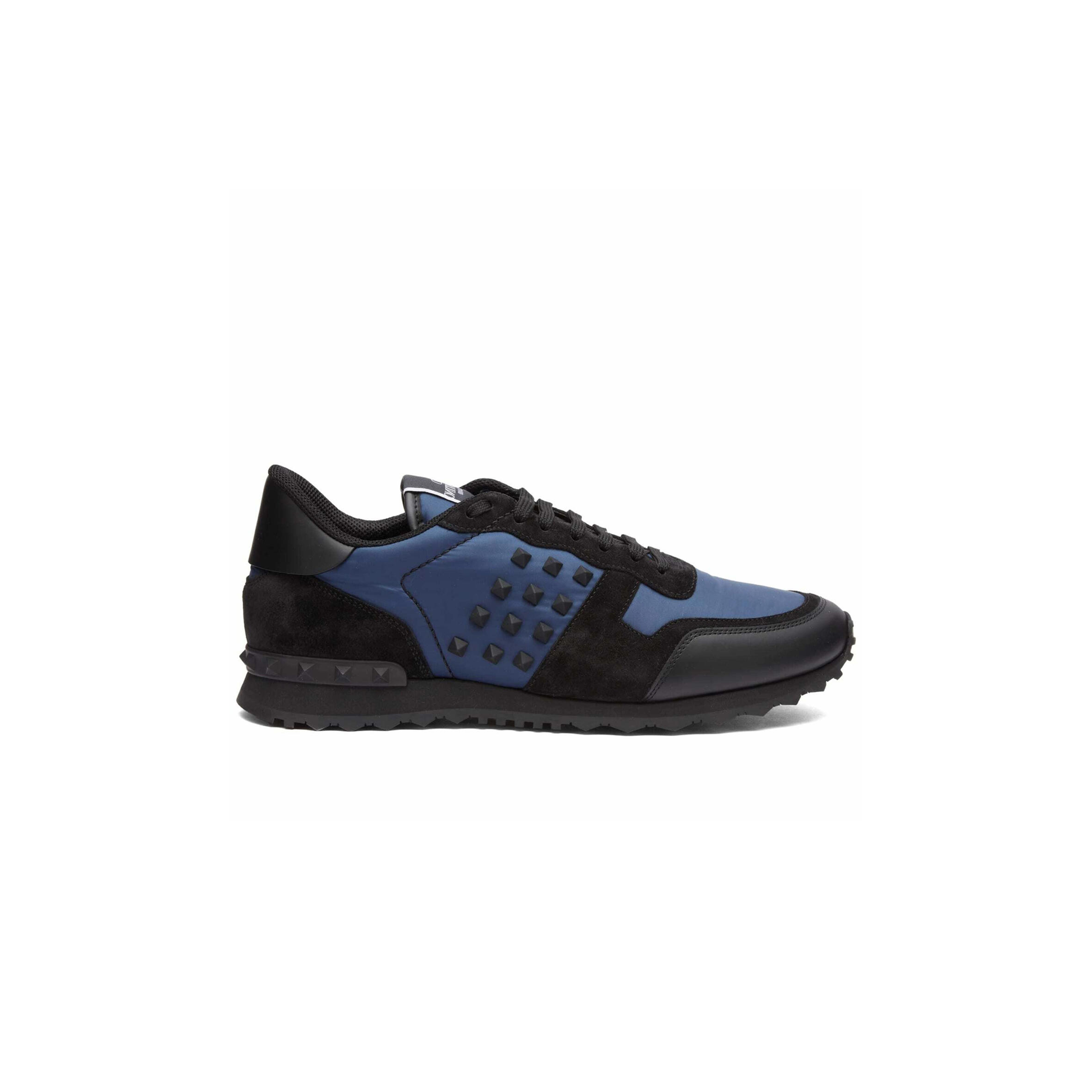 Va1e*ntin0 men''s rockstud sneakers in marine black 1y2s0748vbu24c